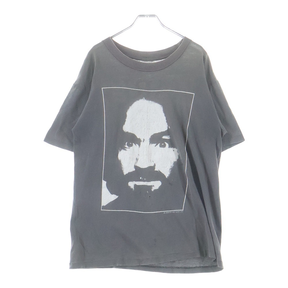 VINTAGE(ヴィンテージ) 90s Charles Manson チャールズ マンソン 両面プリント 半袖Tシャツ カットソー ブラック