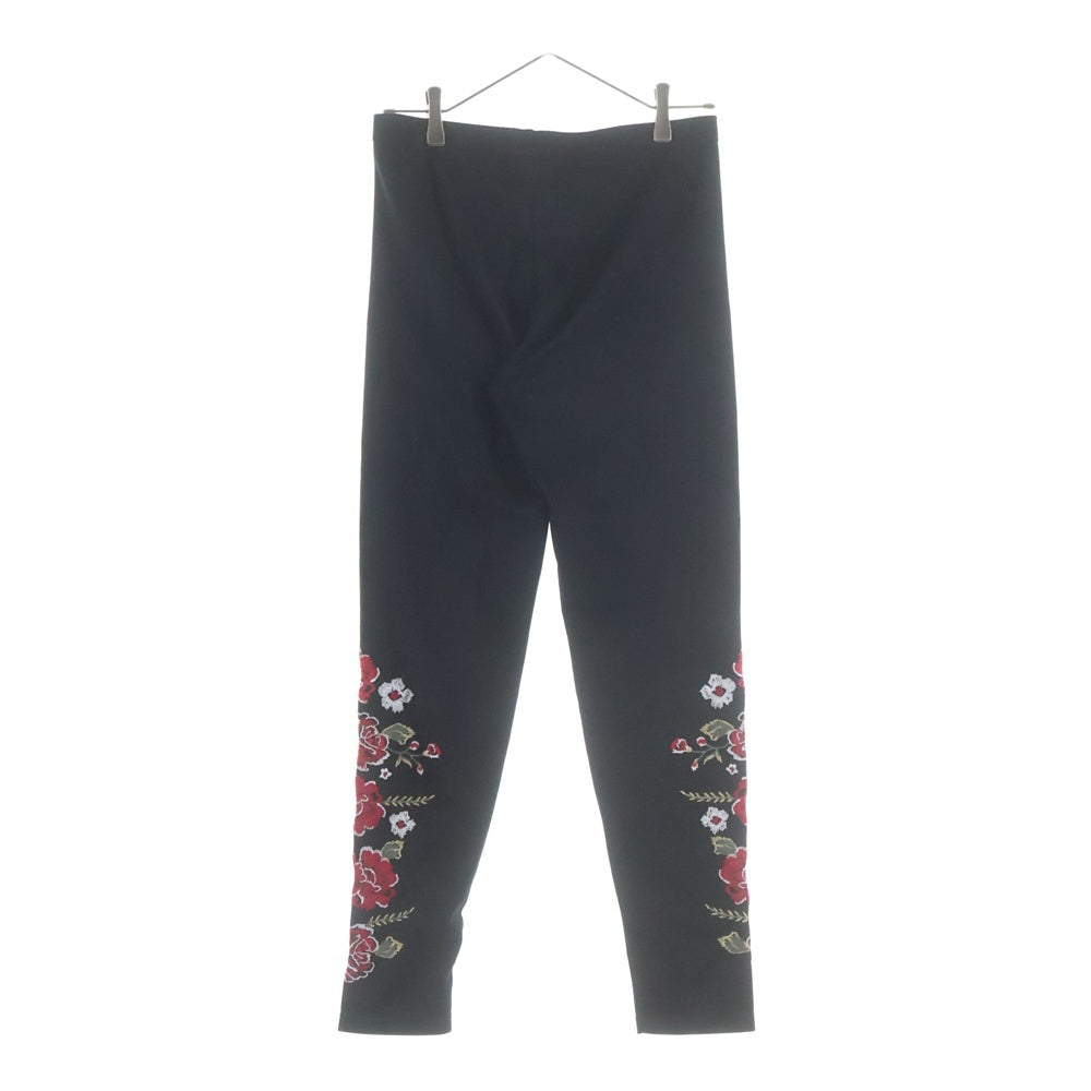 COMME des GARCONS HOMME PLUS(コムデギャルソンオムプリュス) 22SS 花の存在期 花刺繍 レギンス パンツ ポリエステル ブラック PI-T035