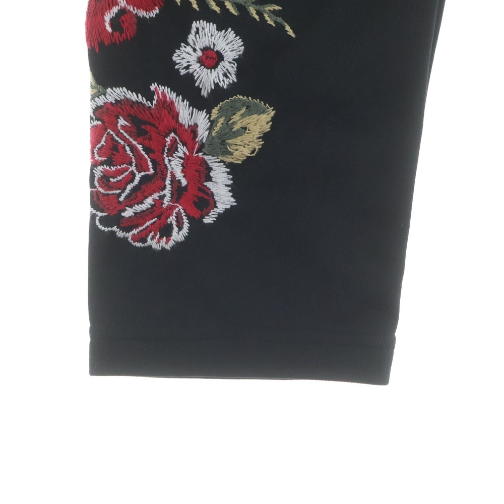 COMME des GARCONS HOMME PLUS(コムデギャルソンオムプリュス) 22SS 花の存在期 花刺繍 レギンス パンツ ポリエステル ブラック PI-T035