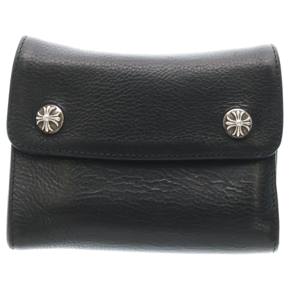 CHROME HEARTS(クロムハーツ) WAVE MINI ウェーブミニ レザーウォレット 財布 ブラックBCA373