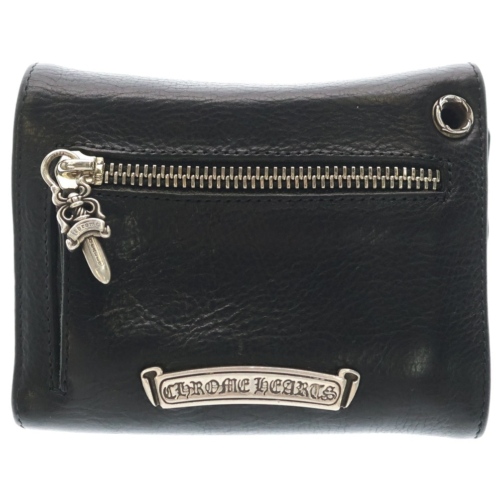 CHROME HEARTS(クロムハーツ) WAVE MINI ウェーブミニ レザーウォレット 財布 ブラックBCA373