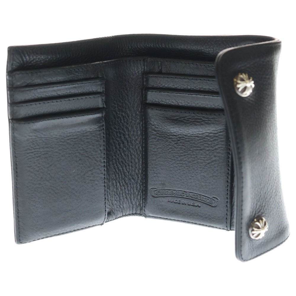 CHROME HEARTS(クロムハーツ) WAVE MINI ウェーブミニ レザーウォレット 財布 ブラックBCA373