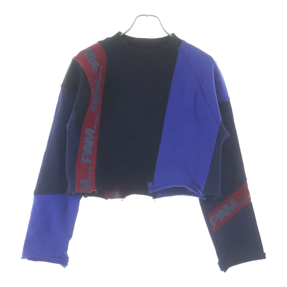 PAM(パム) PSY ACTIVE SHOT SWEAT ショート丈 ロゴ クルーネック長袖スウェットトレーナー マルチカラー