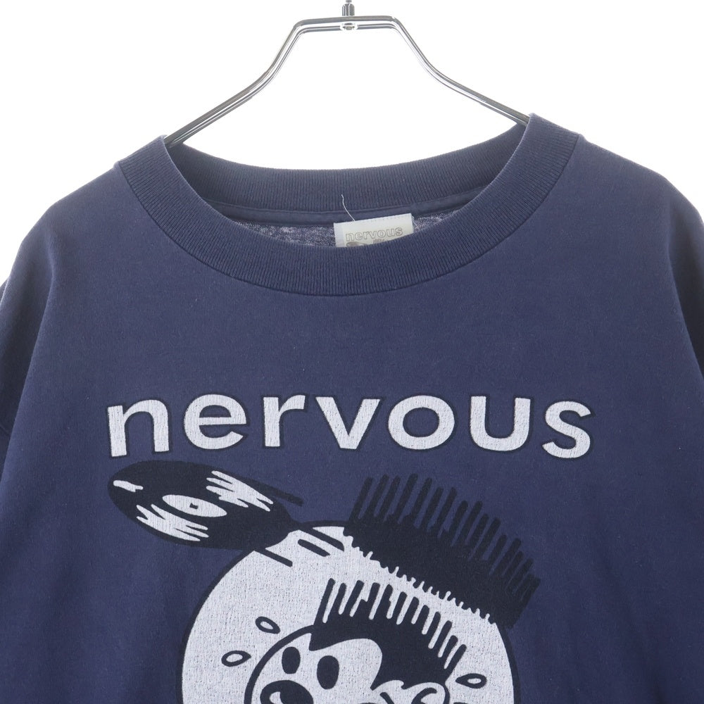 VINTAGE(ヴィンテージ) NERVOUS RECORDS NEW YORK ナーヴァス レコーズ ニューヨーク アニメ 半袖Tシャツ カットソー ネイビー