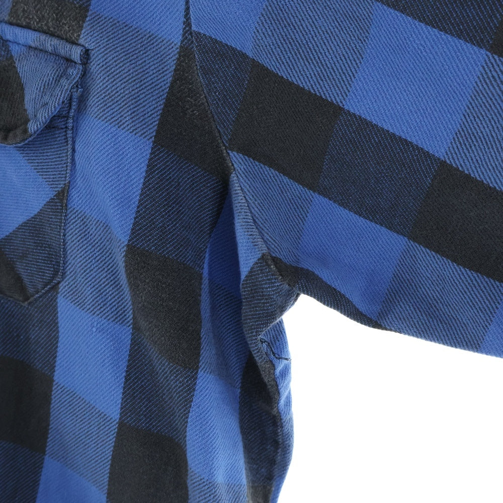 VINTAGE(ヴィンテージ) 70s FROSTPROOF MADE IN USA フロストプルーフ USA製 ヘヴィーネルシャツ ブロックチェックシャツ長袖シャツ ブラック/ブルー