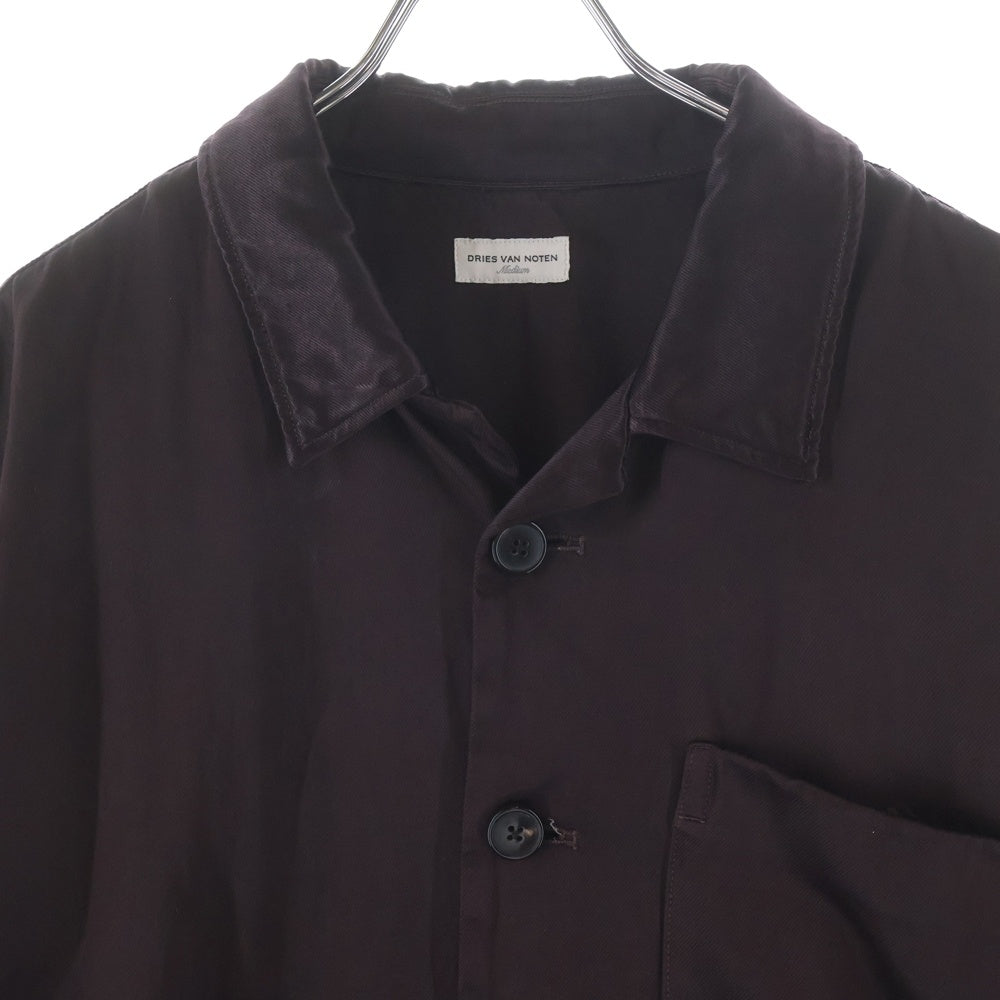 DRIES VAN NOTEN(ドリスヴァンノッテン) 22AW CASTLE 5286 M.W.SHIRT BOT シャツジャケット ボルドー