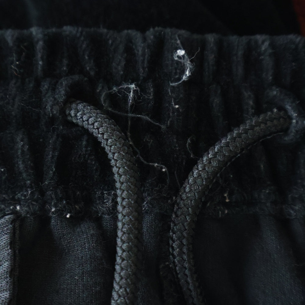 Needles(ニードルス) Narrow Track Pant FK198 ベロアトラックロングパンツ サイドライン ブラック/オレンジ
