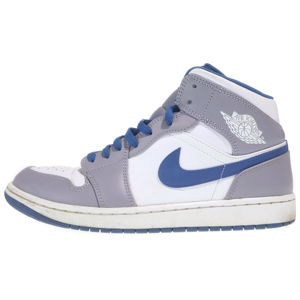 NIKE(ナイキ) AIR JORDAN 1 MID TRUE BLUE DQ8426-014 エアジョーダン1 ミッド トゥルーブルー ミッドカットスニーカー シューズ グレー/ブルー US10.5/28.5cm