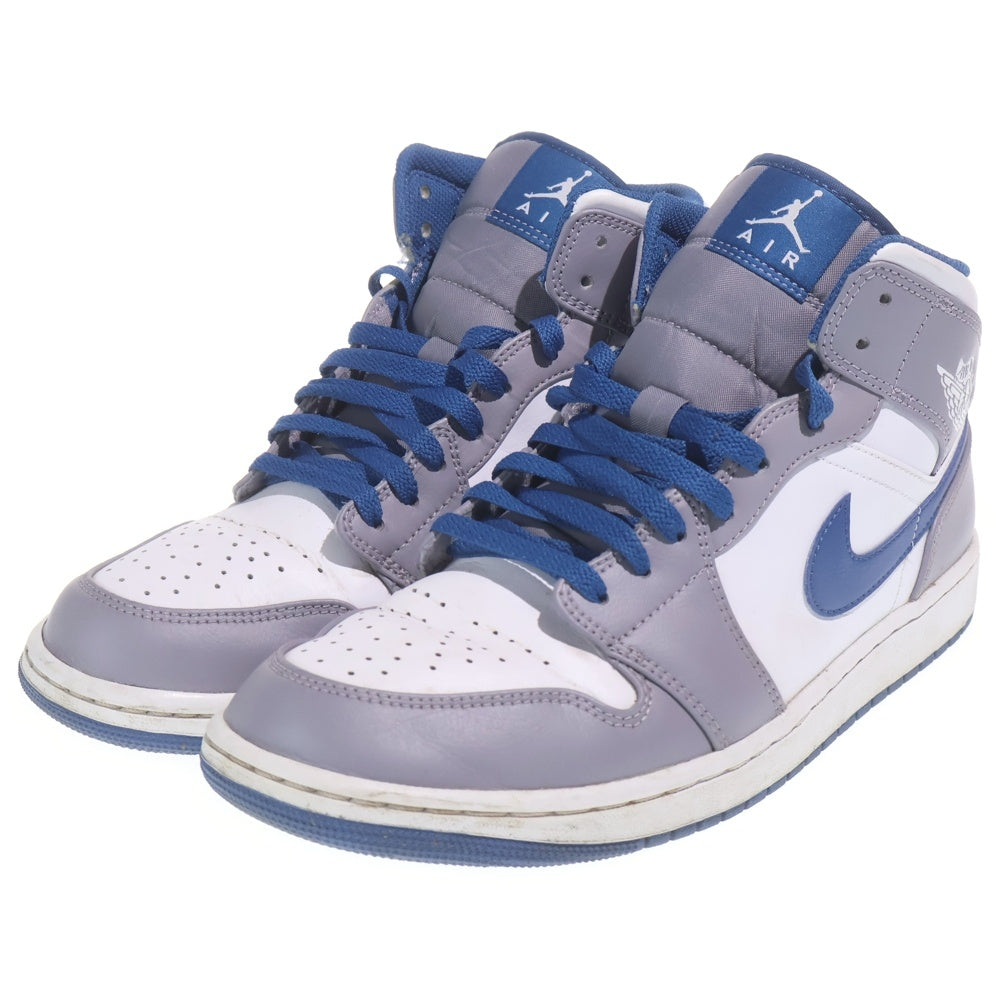 NIKE(ナイキ) AIR JORDAN 1 MID TRUE BLUE DQ8426-014 エアジョーダン1 ミッド トゥルーブルー ミッドカットスニーカー シューズ グレー/ブルー US10.5/28.5cm