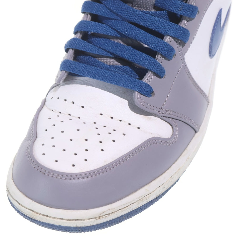 NIKE(ナイキ) AIR JORDAN 1 MID TRUE BLUE DQ8426-014 エアジョーダン1 ミッド トゥルーブルー ミッドカットスニーカー シューズ グレー/ブルー US10.5/28.5cm