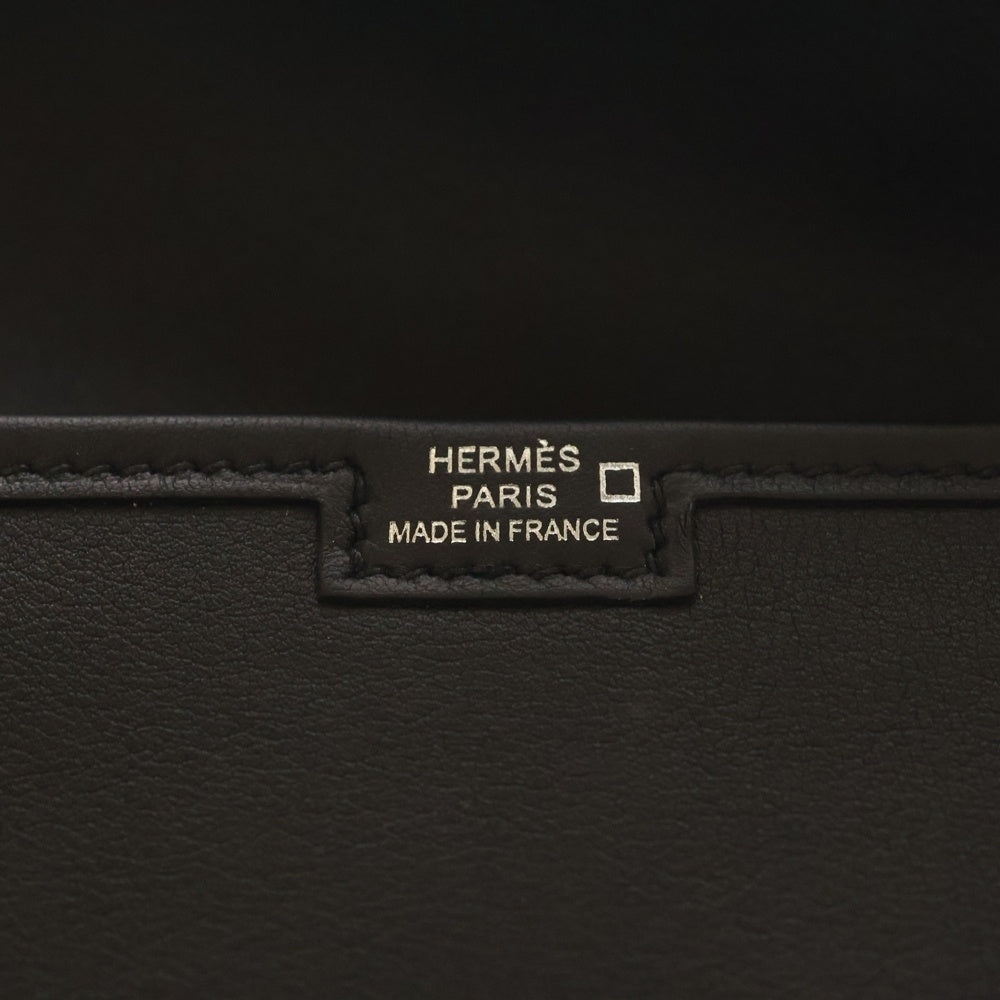 HERMES(エルメス) ジジェエラン 29 D刻印 アリゲーター切替 クラッチバッグ ブラック