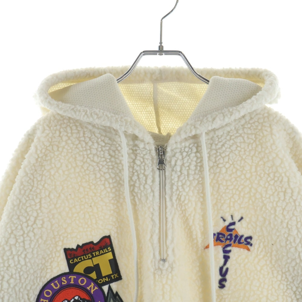Cactus Jack(カクタスジャック) 20AW HALF-ZIP SHERPA HOODIE ハーフジップ シェルパ フーディ パーカー ホワイト