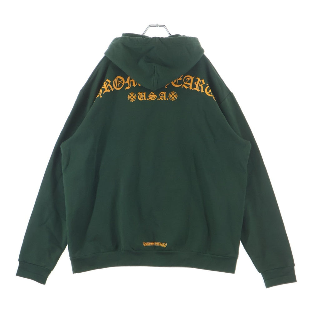 CHROME HEARTS(クロムハーツ) BACK LOGO USA バックロゴ プルオーバーパーカー フーディ グリーン