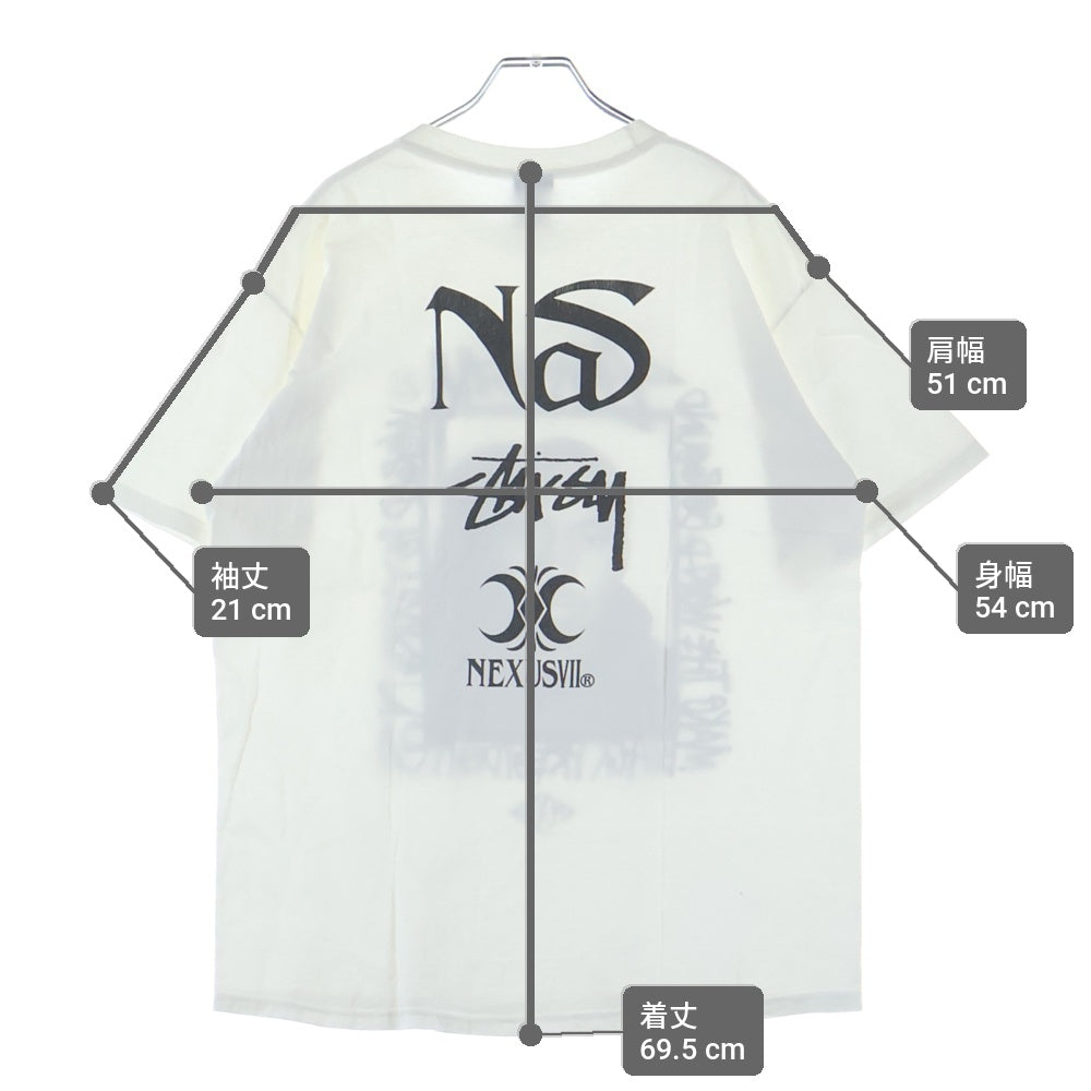 STUSSY(ステューシー) 00s NEXUSVII×NAS×ネクサス×ナズ コラボ 半袖Tシャツ カットソー ホワイト