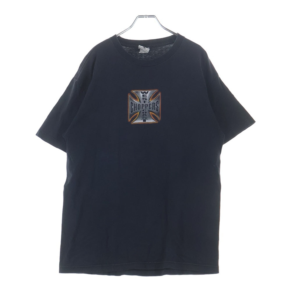 VINTAGE(ヴィンテージ) 90s West Coast Choppers Long Baech CA S/S Tee ウエストコーストチョッパーズ アイアンクロス 長袖Tシャツ カットソー ブラック