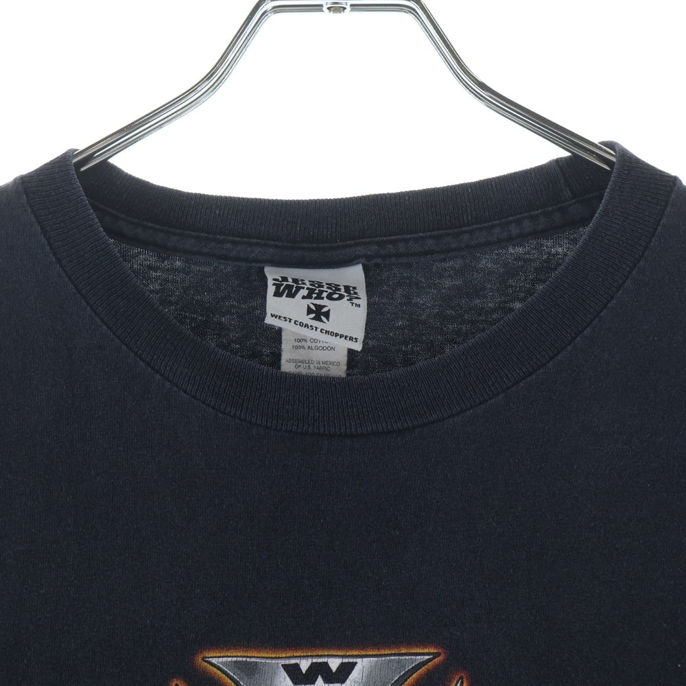 VINTAGE(ヴィンテージ) 90s West Coast Choppers Long Baech CA S/S Tee ウエストコーストチョッパーズ アイアンクロス 長袖Tシャツ カットソー ブラック
