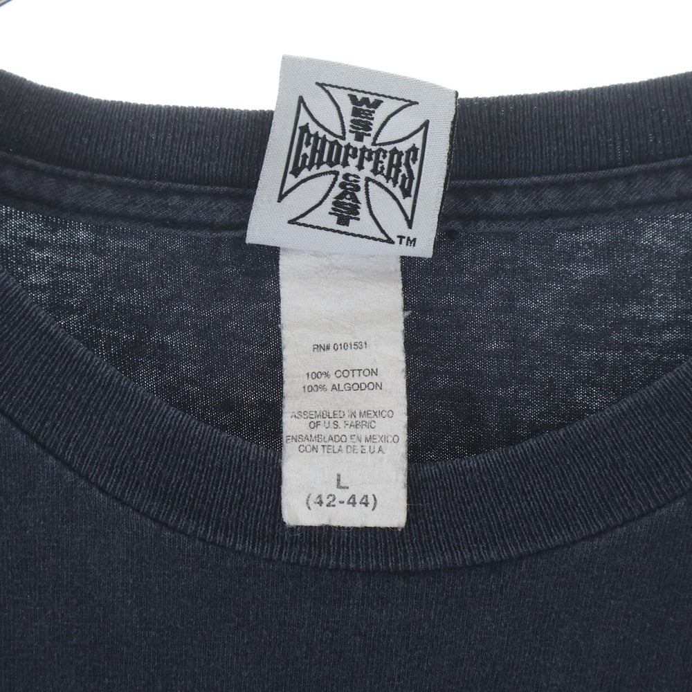 VINTAGE(ヴィンテージ) 90s West Coast Choppers Long Baech CA S/S Tee ウエストコーストチョッパーズ アイアンクロス 長袖Tシャツ カットソー ブラック