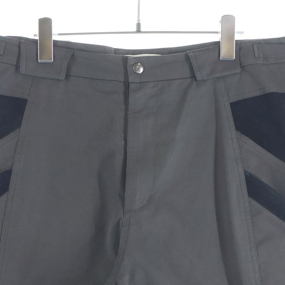 cmmawear コマウェア THIA CARGO TROUSERS 切り替え ワイドカーゴパンツ ブラウン/ブラック cmmawear(コマウェア) THIA CARGO TROUSERS 切り替え ワイドカーゴ