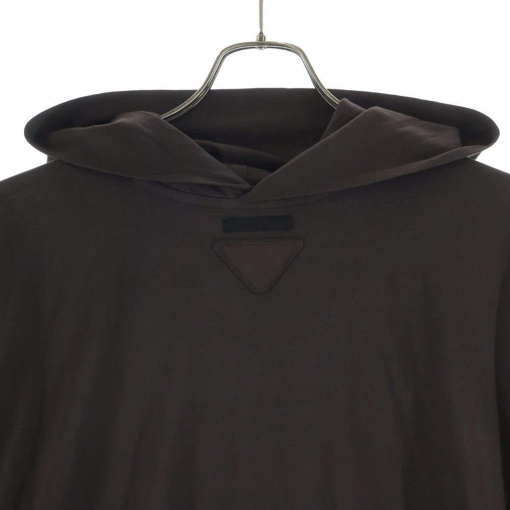 PRADA(プラダ) Long-sleeved cotton hoodie T-shirt UJL46C フード 長袖パーカー ブラウン