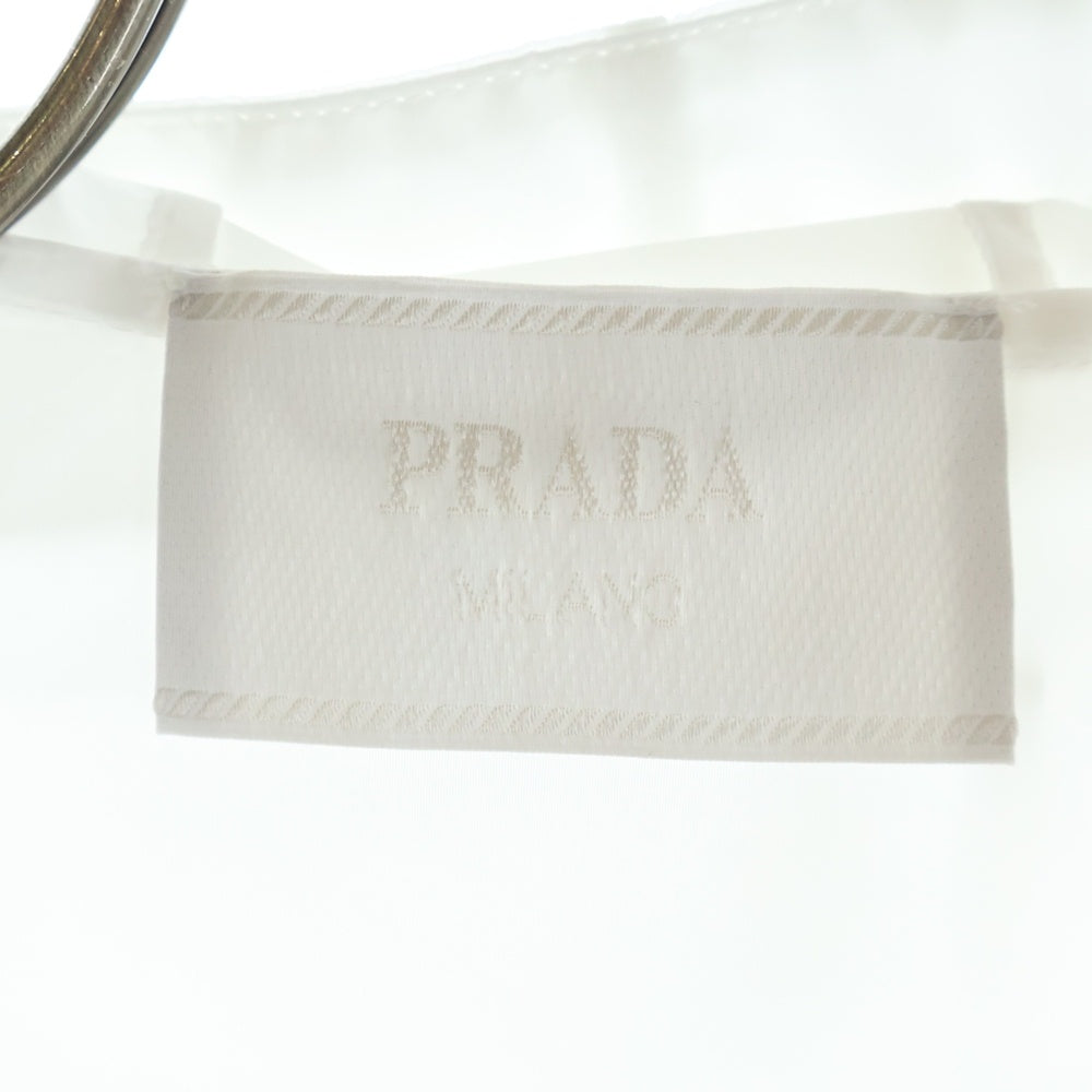 PRADA(プラダ) RE-NYLON リナイロン トライアングルロゴプレート フーデッドナイロンジャケット ジップアップブルゾン ホワイト SGC835