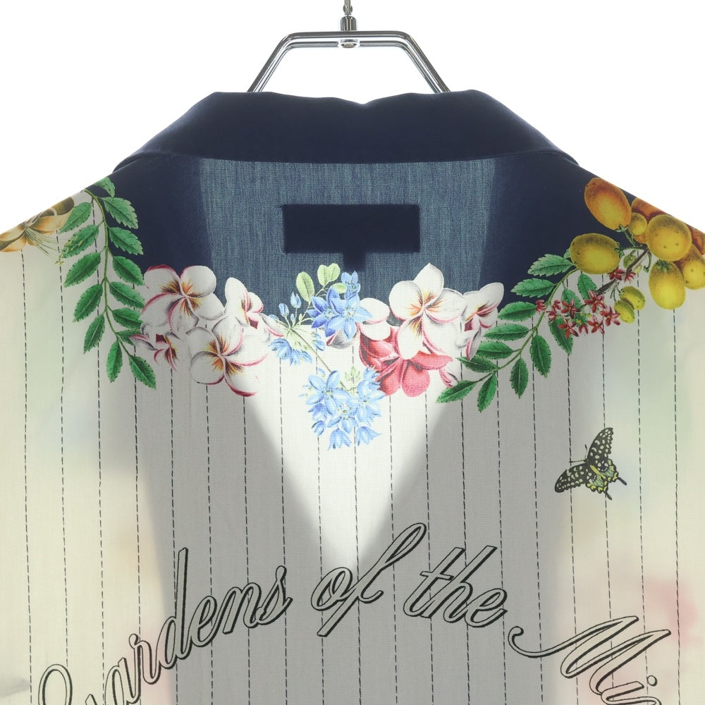 KITH(キス) ×NYBG Pinstripe Floral Thompson Shirt ニューヨークボタニカルガーデン フローラル トンプソンシャツ 半袖シャツ ホワイト 24-051-060-0008-1-0