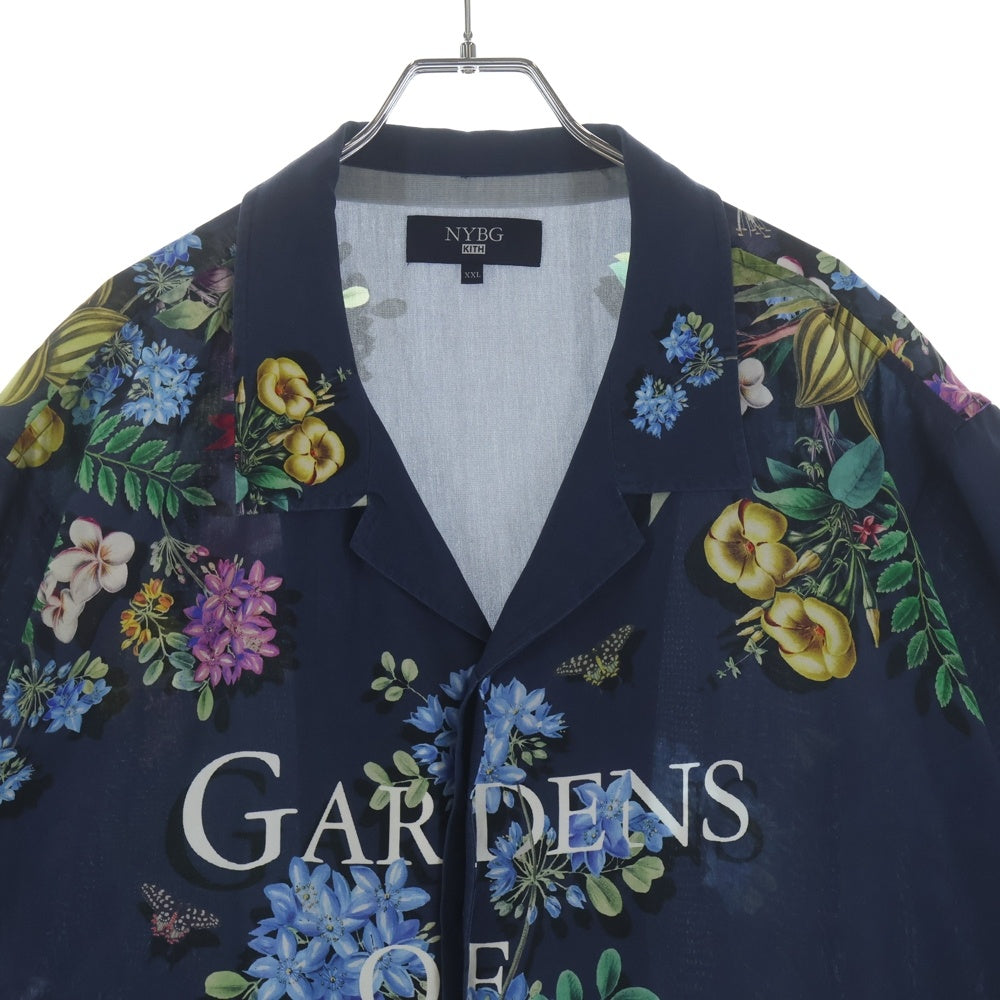 KITH(キス) ×NYBG Gardens Of The Mind Thompson Shirt ニューヨークボタニカルガーデン トンプソンシャツ 半袖シャツ ネイビー 24-051-060-0009-1-0