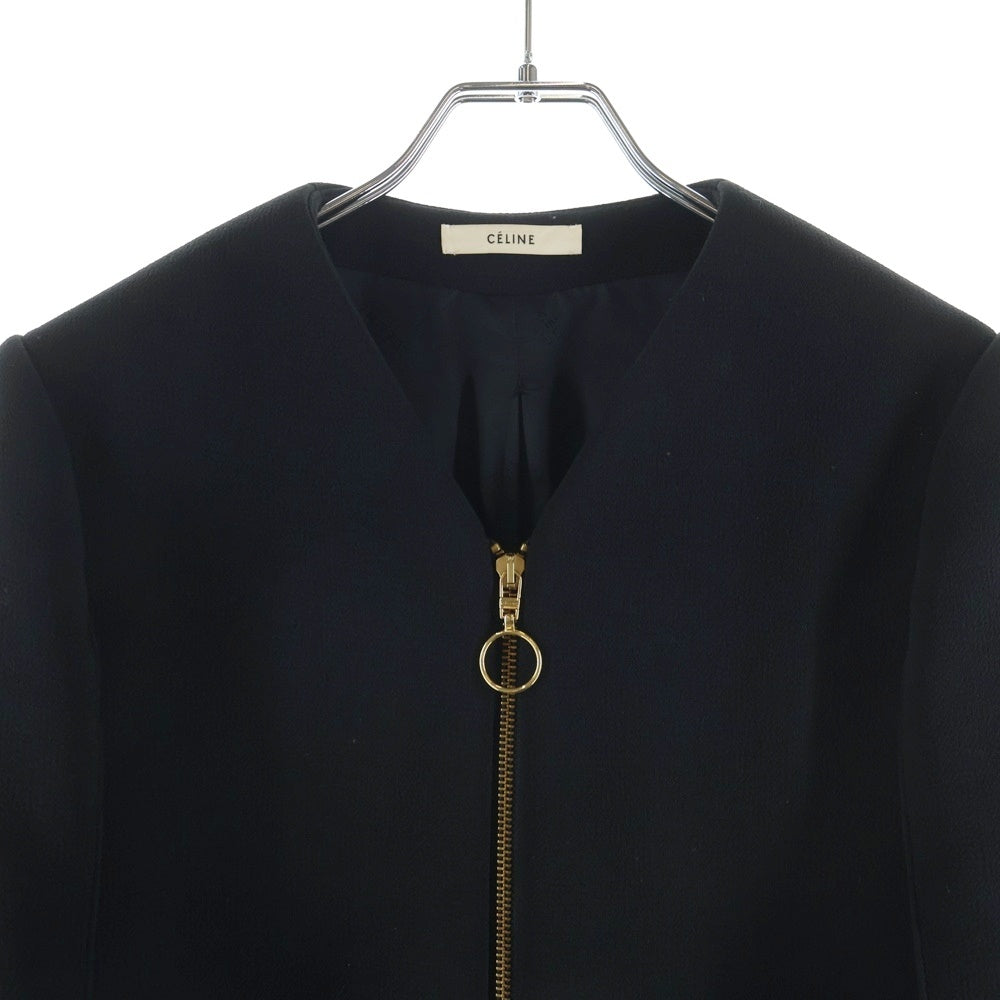 CELINE(セリーヌ) フィービー期 ジップデザインドレス アセテート ポリエステル ブラック レディース