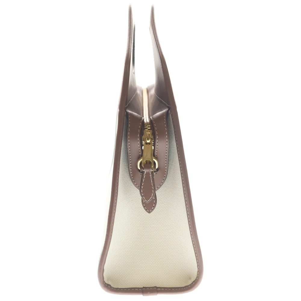 BURBERRY(バーバリー) ロゴプリント キャンバス/レザー トートバッグ ベージュ/ブラウン 8036784 レディース