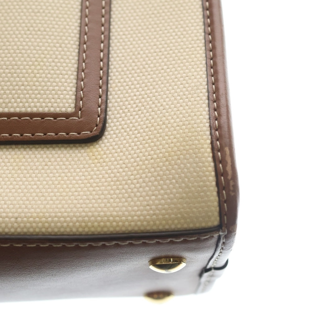 BURBERRY(バーバリー) ロゴプリント キャンバス/レザー トートバッグ ベージュ/ブラウン 8036784 レディース
