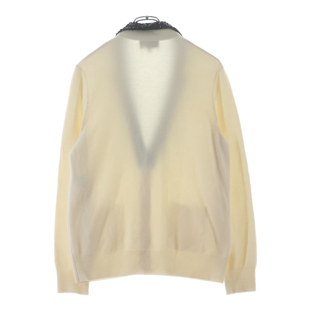 CHANEL(シャネル) Cashmere Wool Sequin Cardigan Jacket P74171 K10644 カシミア スパンコール襟 長袖ニットカーディガンジャケット アイボリー レディース