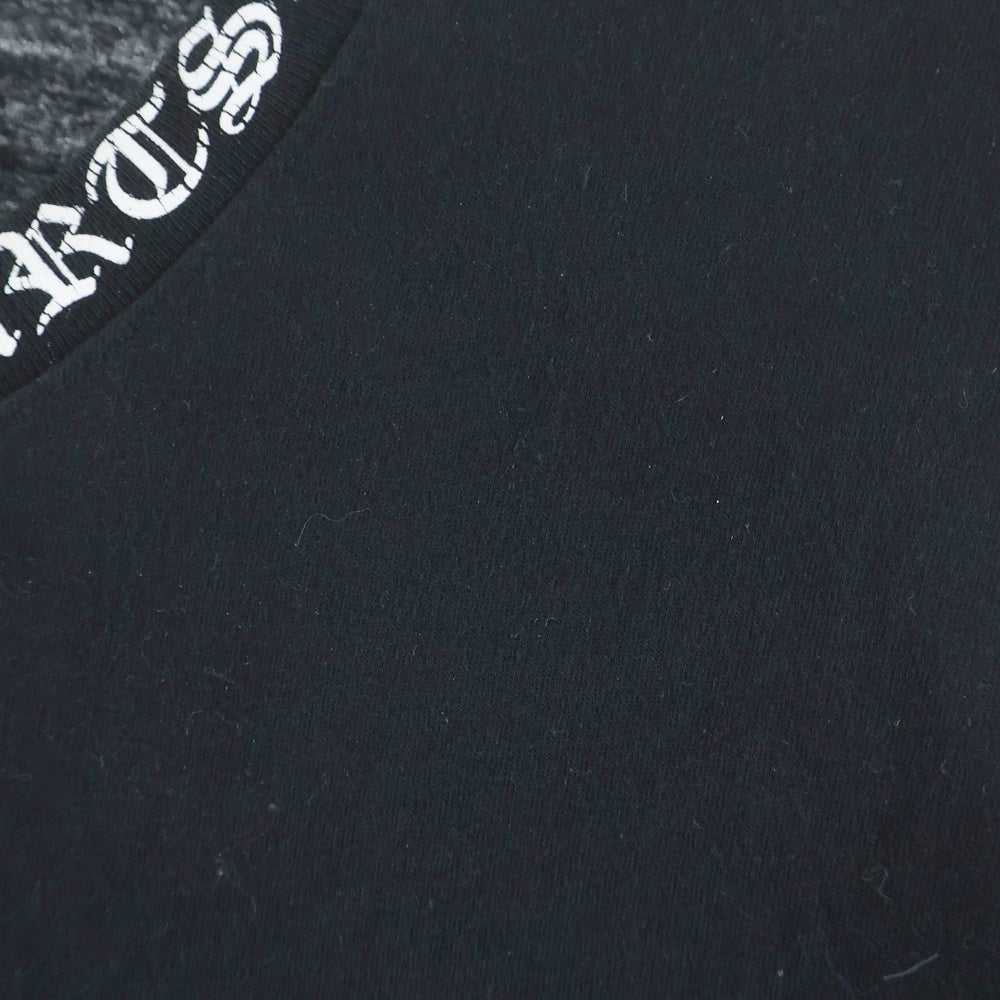 CHROME HEARTS(クロムハーツ) Neck Logo LS TEE ネックロゴプリント アームロゴ クルーネックロングスリーブTシャツカットソー ロンT ブラック