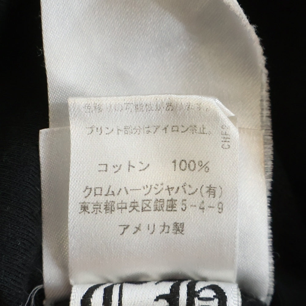 CHROME HEARTS(クロムハーツ) Neck Logo LS TEE ネックロゴプリント アームロゴ クルーネックロングスリーブTシャツカットソー ロンT ブラック