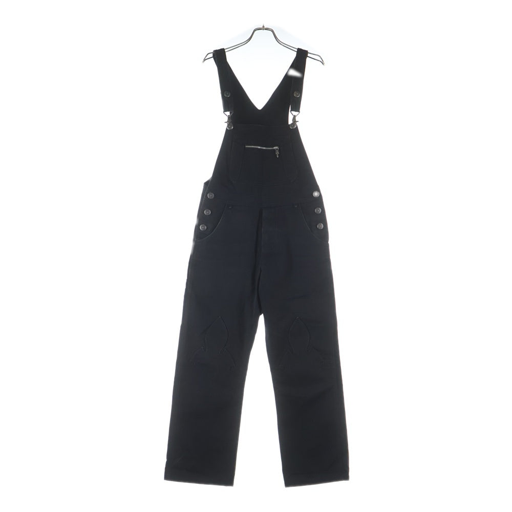CHROME HEARTS(クロムハーツ) OVERALL クロスボールボタンデニムオーバーオール ホースシューボタン コットン ブラック