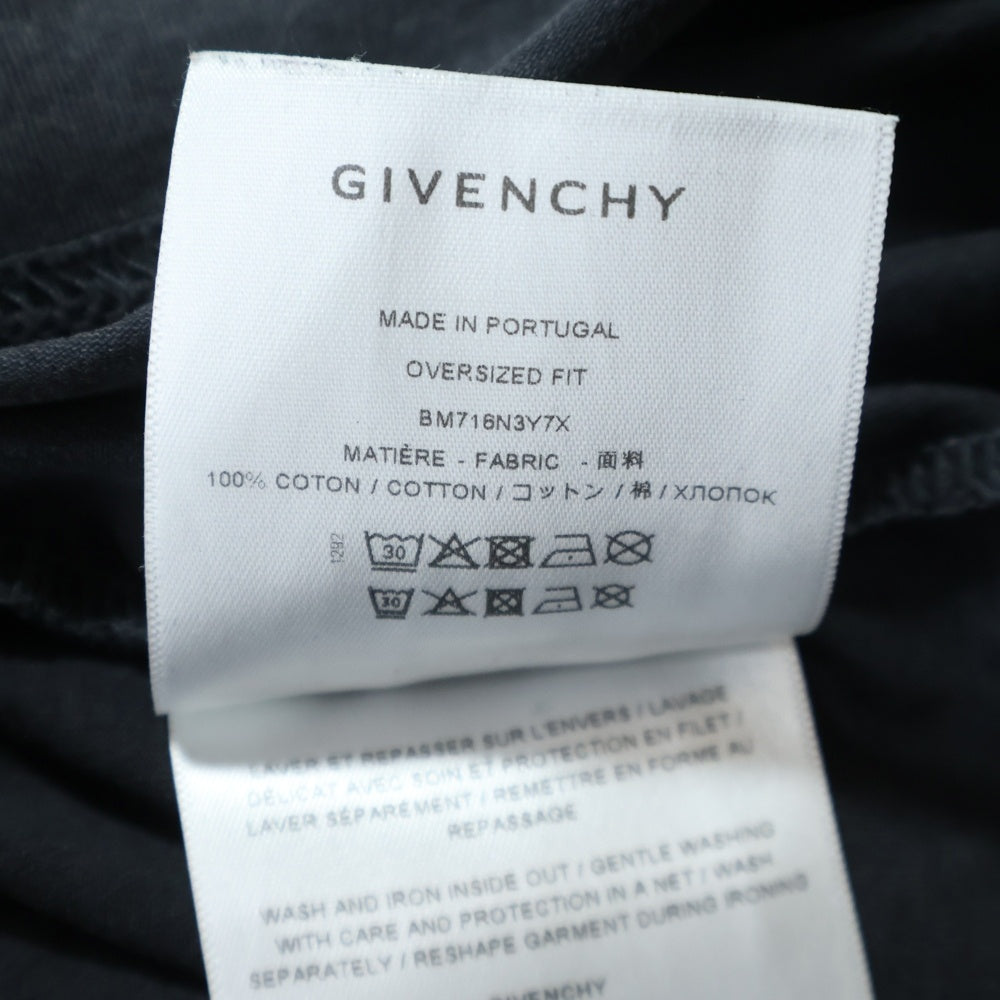 GIVENCHY(ジバンシィ) 22AW OVERLAPPED OVERSIZED FIT TEE BM716N3Y7X オーバーラップ 刺繍 半袖Tシャツ ダークグレー