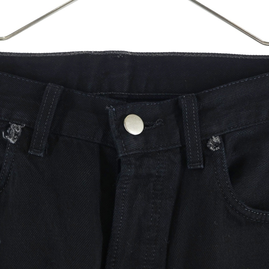 Maison Martin Margiela(メゾンマルタンマルジェラ) 0 10 アーティザナル レザー切り替え 再構築デニムパンツ ジーンズ 本人期 ここのえ期 ブラック 2HPTCUI JEAN