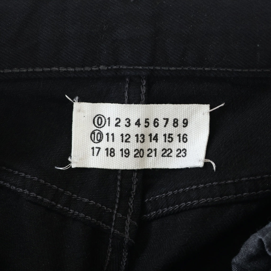 Maison Martin Margiela(メゾンマルタンマルジェラ) 0 10 アーティザナル レザー切り替え 再構築デニムパンツ ジーンズ 本人期 ここのえ期 ブラック 2HPTCUI JEAN