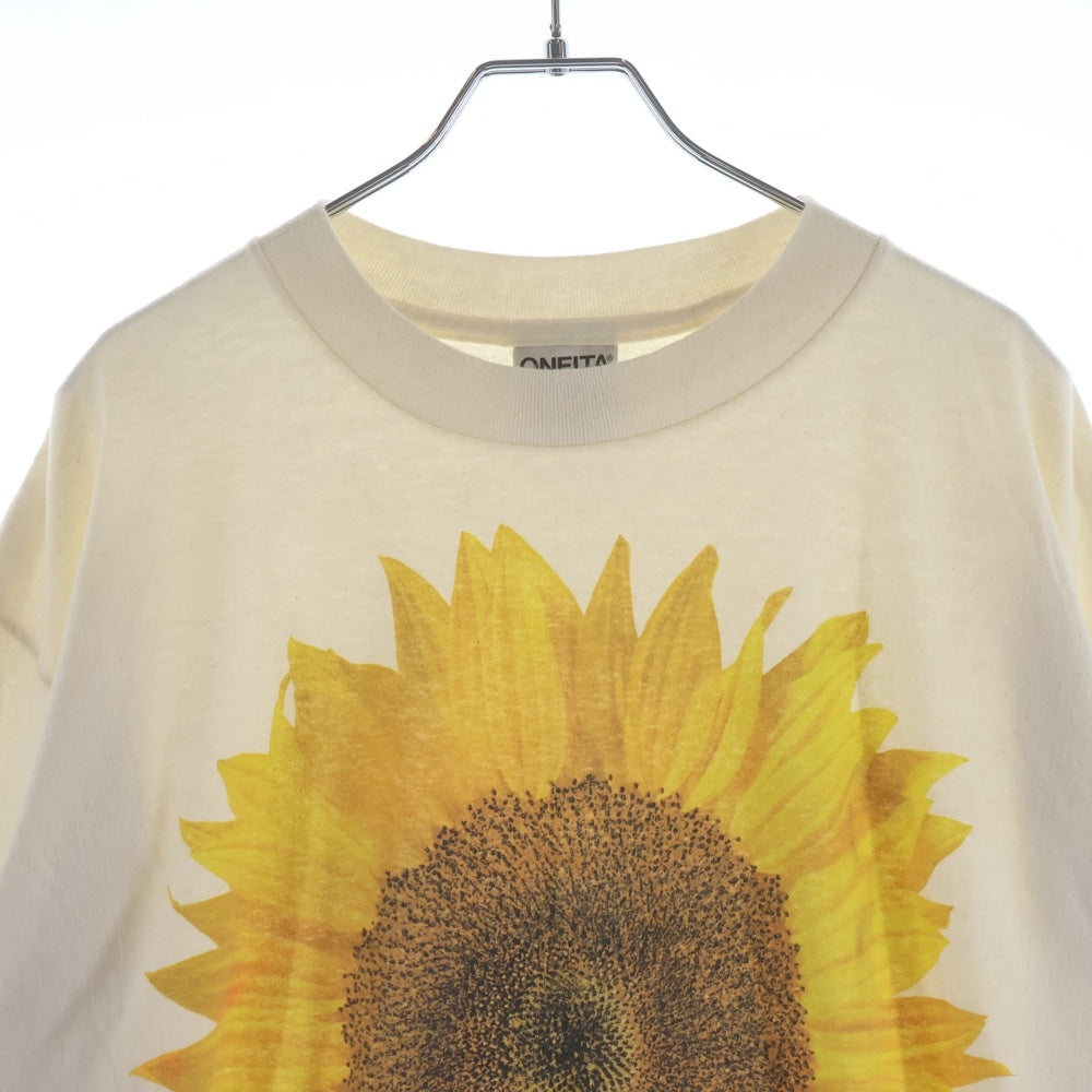 VINTAGE(ヴィンテージ) 90s STUDIO Q Sun Flower L/S Tee ヒマワリ 長袖プリントTシャツ カットソー ホワイト