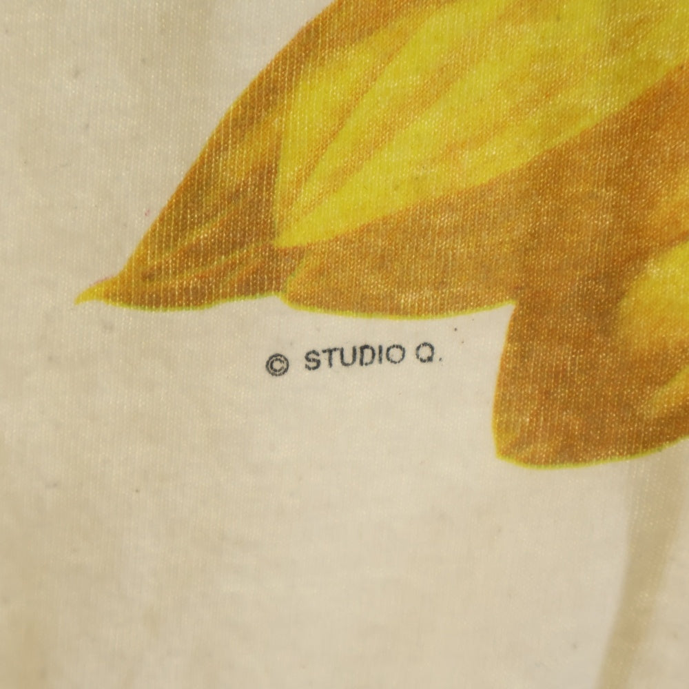 VINTAGE(ヴィンテージ) 90s STUDIO Q Sun Flower L/S Tee ヒマワリ 長袖プリントTシャツ カットソー ホワイト