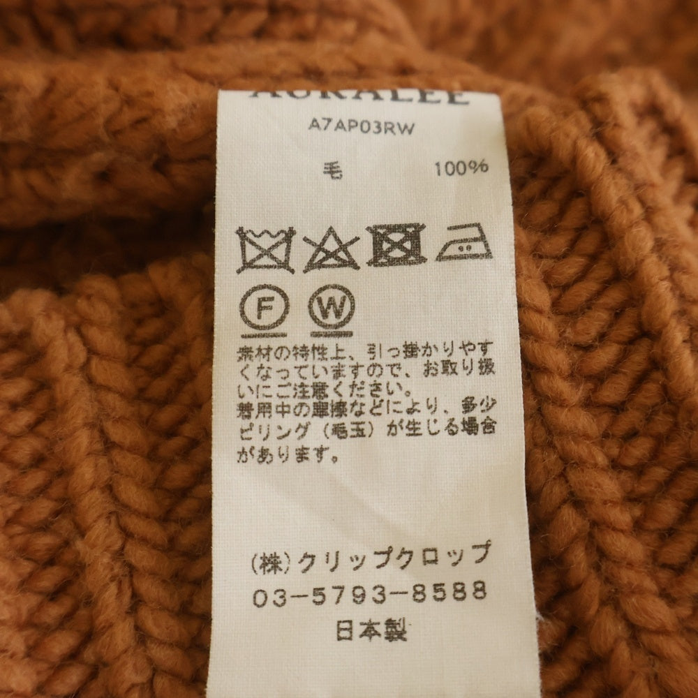 AURALEE(オーラリー) SUPER MILLED RIB KNIT スーパーミルド リブ ニット セーター ニット オレンジ A7AP03RW