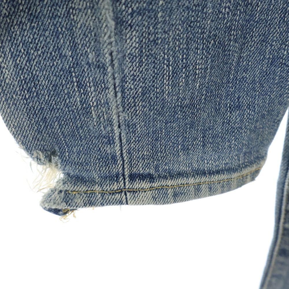 SAINT LAURENT PARIS(サンローランパリ) 13AW エディ期 チェーン クラッシュデニム ダメージ加工 スキニーパンツ インディゴ レディース