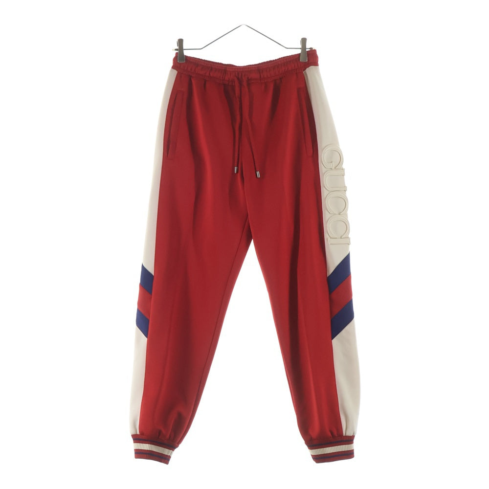 GUCCI(グッチ) Neoprene Track Webbed Pant 715190 XJETH サイドロゴ トラックパンツ レッド