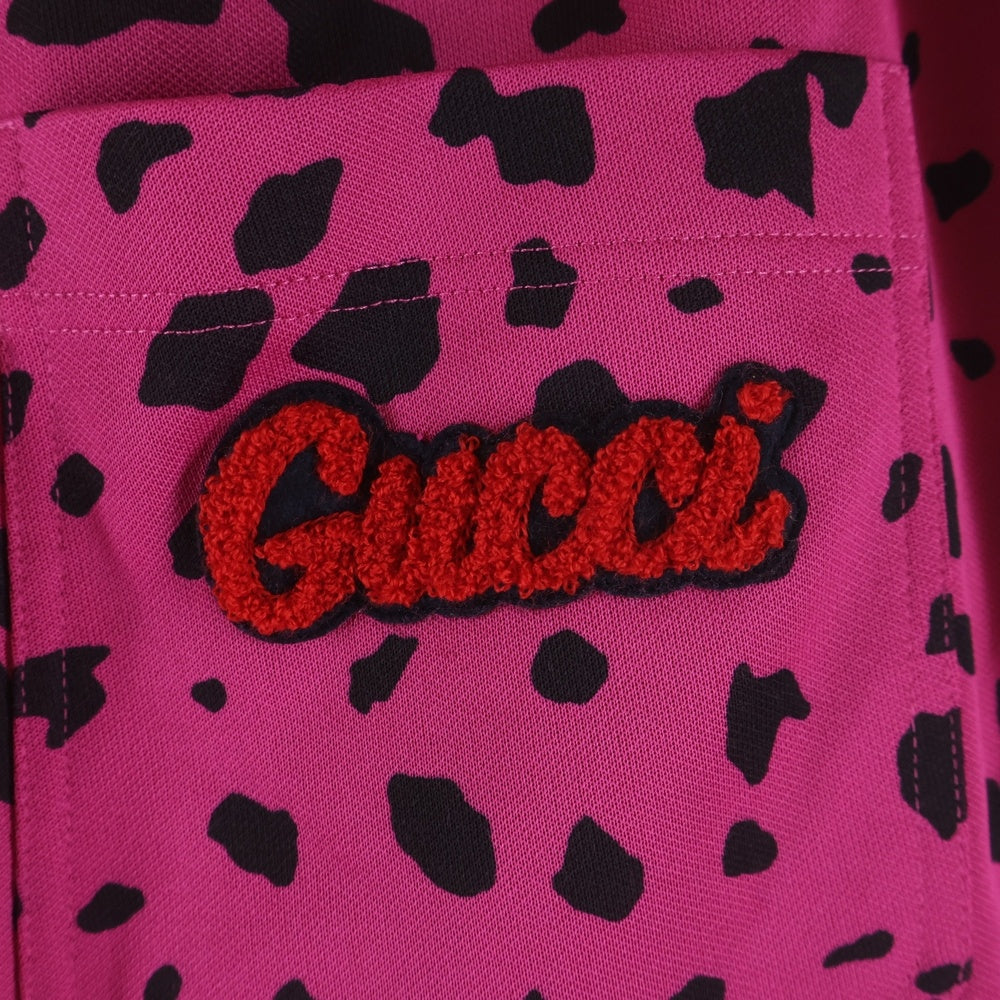 GUCCI(グッチ) ×MLB Animal Print Jersey Jogger 720051 XJE0Q アニマルプリント 総柄バックポケットロゴパンツ ピンク