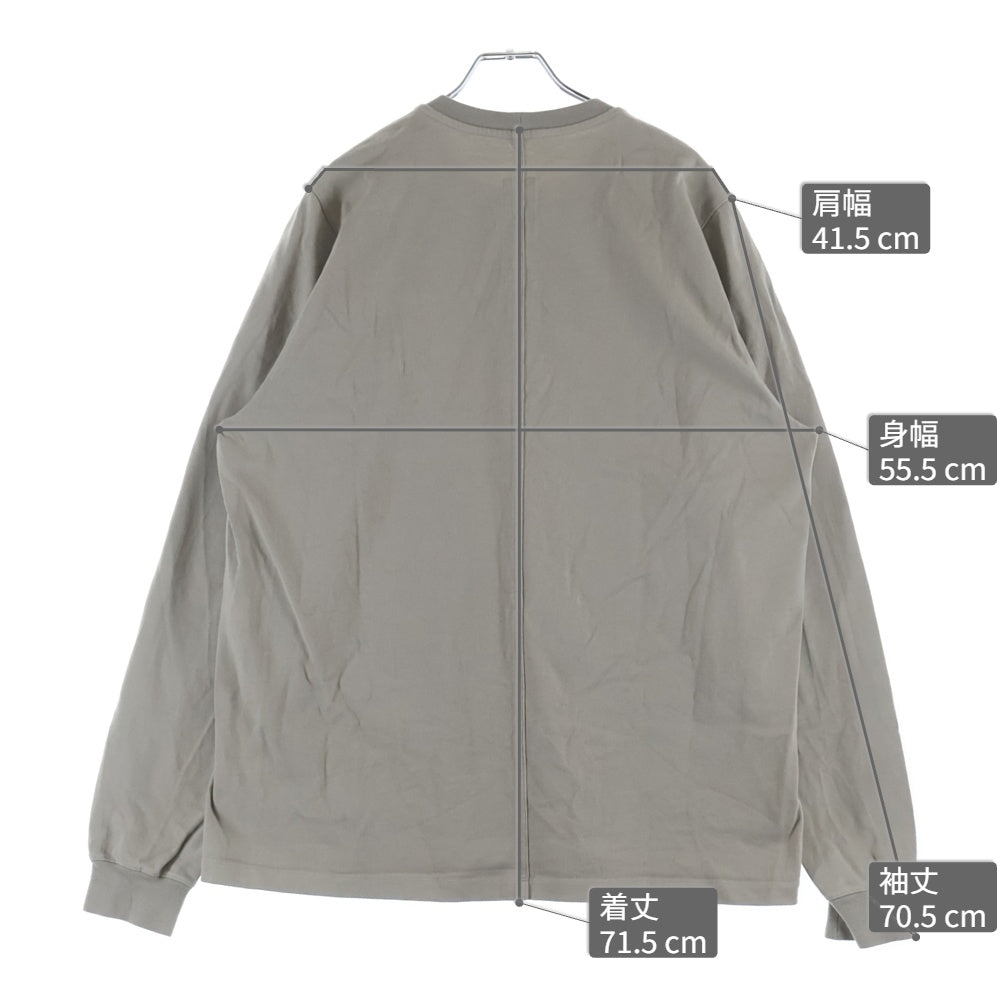 Rick Owens(リックオウエンス) 23AW LUXOR Crewneck Long Sleeve Tee クルーネック 長袖Tシャツ ロンT コットン グレー RU02C7277-BA