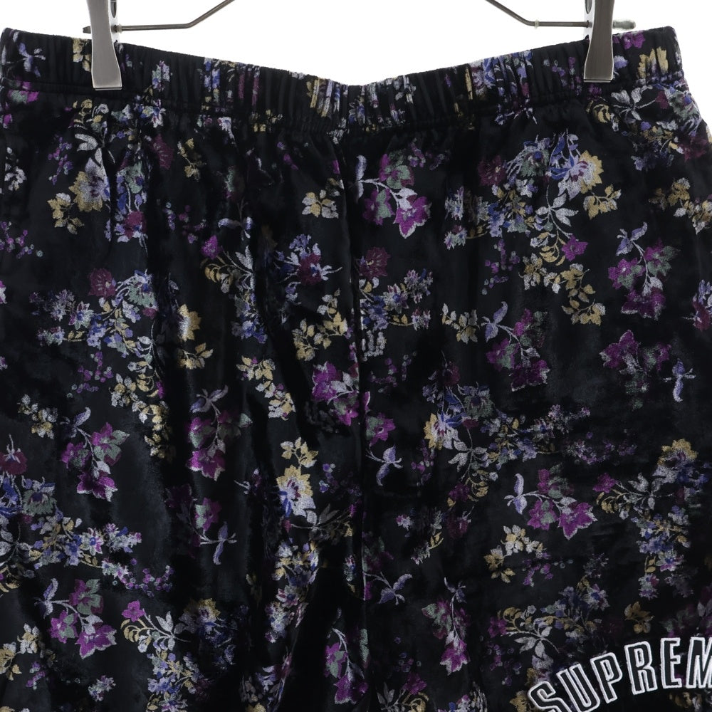 SUPREME(シュプリーム) 19AW Floral Velour Short フローラル ベロア ショーツ ブラック