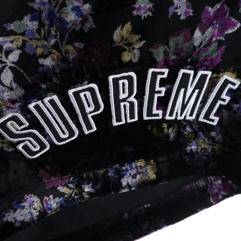 SUPREME(シュプリーム) 19AW Floral Velour Short フローラル ベロア ショーツ ブラック