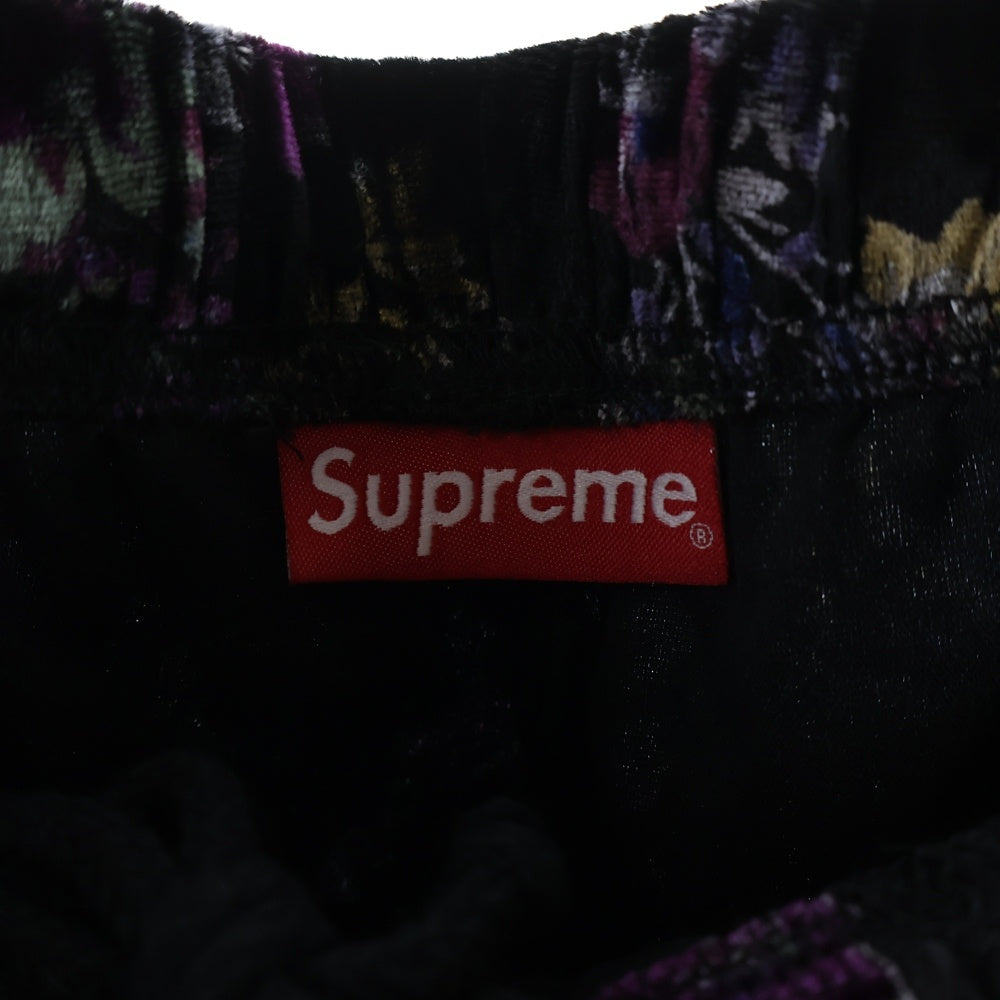 SUPREME(シュプリーム) 19AW Floral Velour Short フローラル ベロア ショーツ ブラック