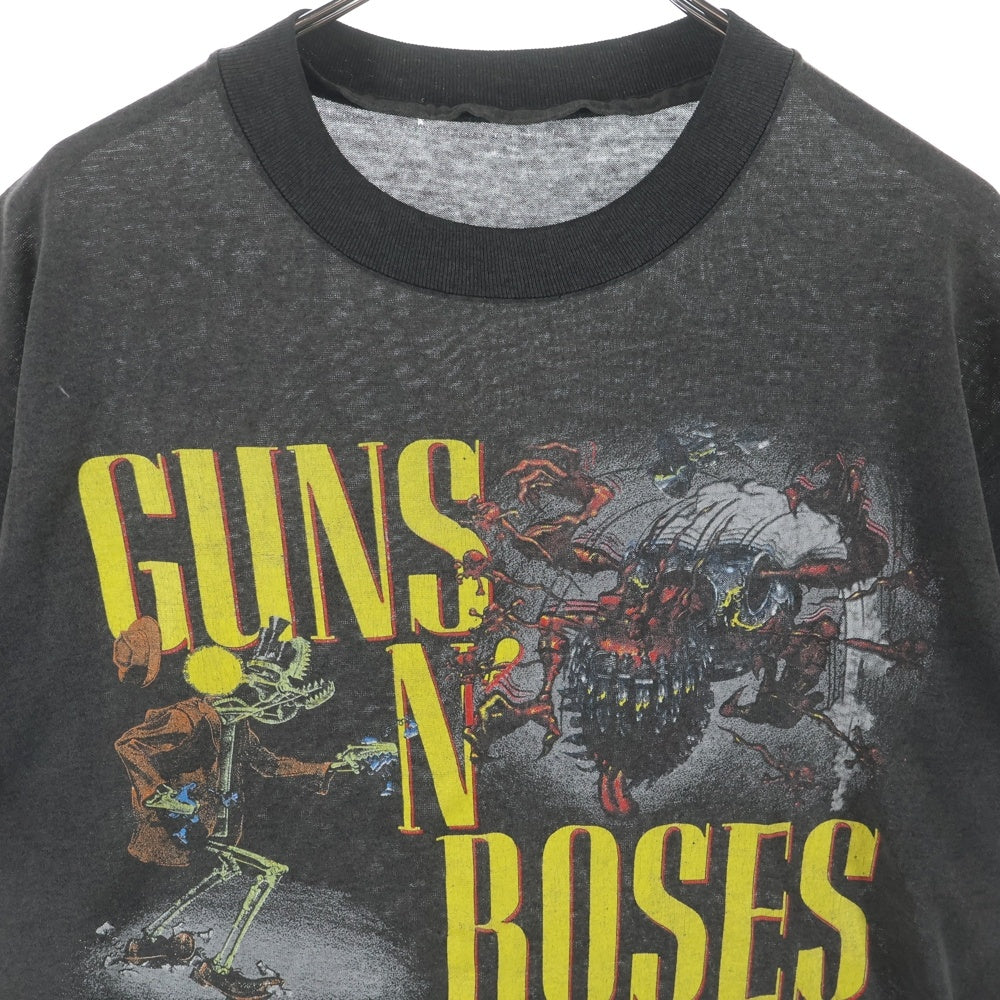 VINTAGE(ヴィンテージ) 80s GUNS N' ROSES 1987 ACME RXXE WAS HERE ガンズアンドローゼス バンド 半袖Tシャツ カットソー ブラック