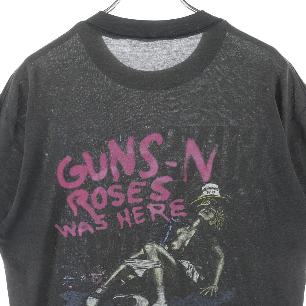 VINTAGE(ヴィンテージ) 80s GUNS N' ROSES 1987 ACME RXXE WAS HERE ガンズアンドローゼス バンド 半袖Tシャツ カットソー ブラック