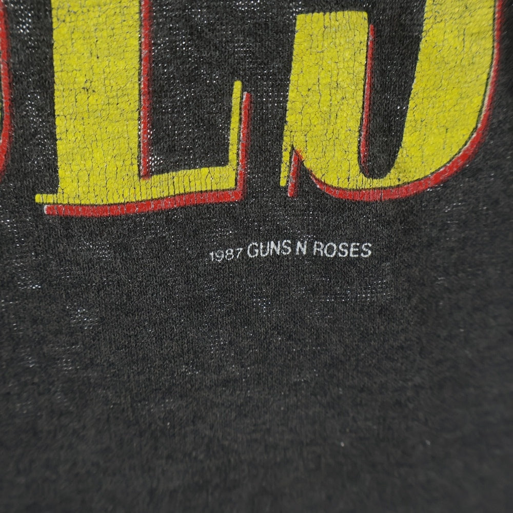 VINTAGE(ヴィンテージ) 80s GUNS N' ROSES 1987 ACME RXXE WAS HERE ガンズアンドローゼス バンド 半袖Tシャツ カットソー ブラック
