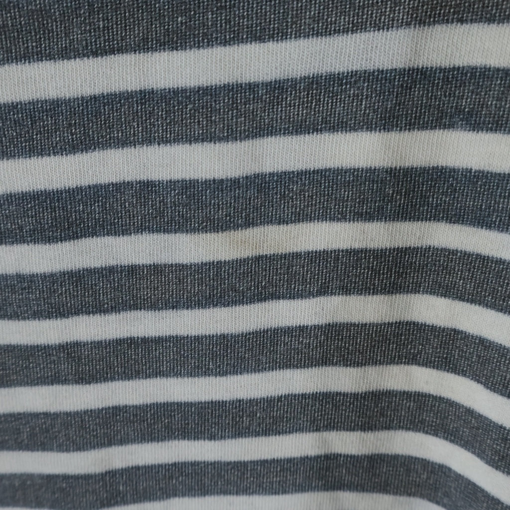 EVISU(エビス) トロンプルイユ ルーズフィットストライプTシャツ 半袖Tシャツ カットソー ブラック/ホワイト 2EAHTM4TS8056LFCT
